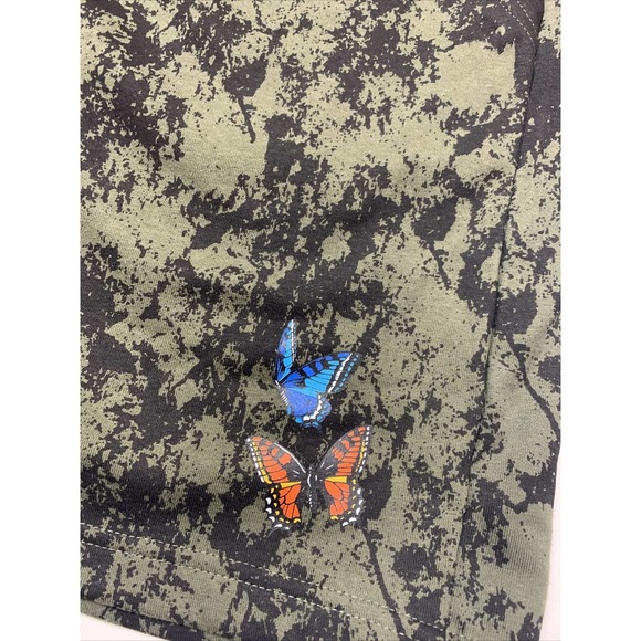 WXYZ Mfg Co | Men XL Black/Green Tie-Dye Fleece Drawstring Shorts Goth Punk - Picture 2 of 6